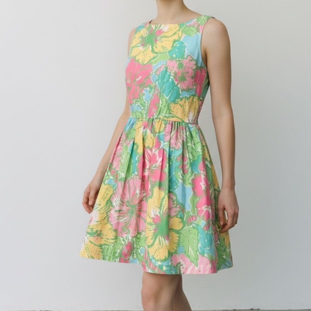 Sparrow x Anthropologie Vibrant Large Floral Print Sleeveless Mini Dress in M